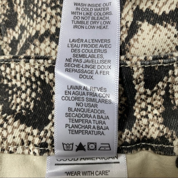 Nwt | Good American Good Legs Snake Print High Waist Skinny Jean Size 0 (25) - Picture 8 of 10